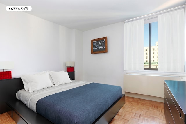 bedroom featuring visible vents