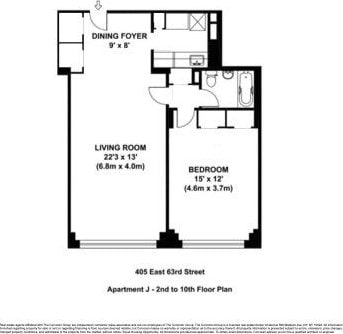 405 E 63rd St Unit 10J, New York City, NY 10065 - home floor plan