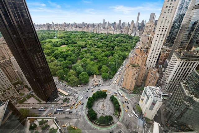 aerial view of property and surrounding area with a skyline view