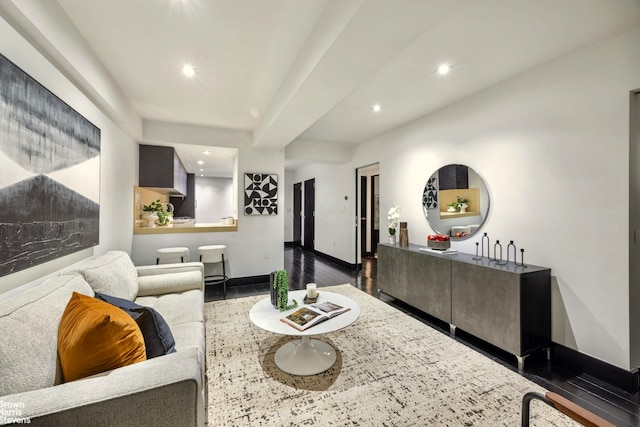 254 Park Ave S Garden, Unit Garden, New York City, NY 10010 - living area featuring recessed lighting and dark wood-style flooring