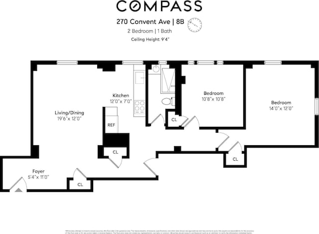 270 Convent Ave Unit 8B, New York City, NY 10031 - home floor plan