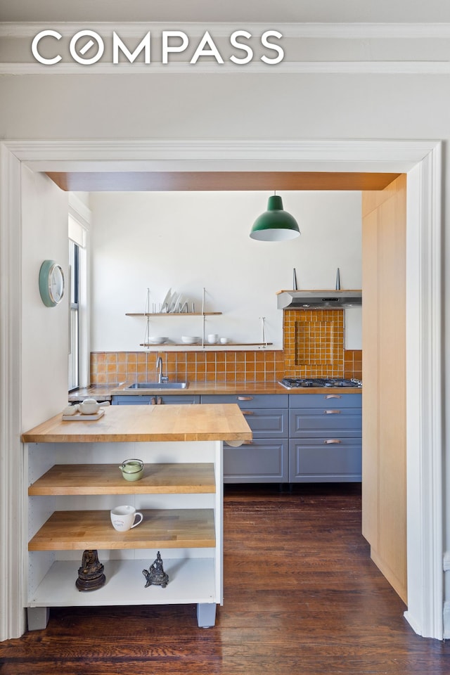 interior space with a sink