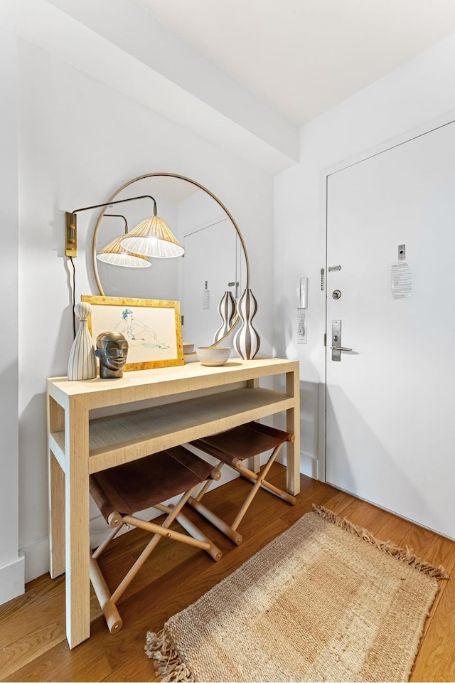 interior space featuring wood finished floors