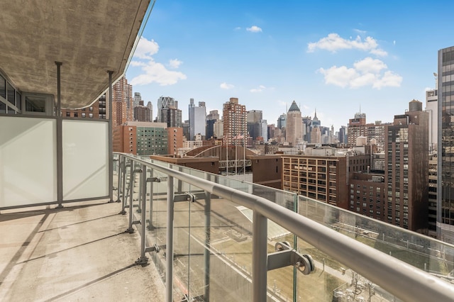 balcony featuring a view of city