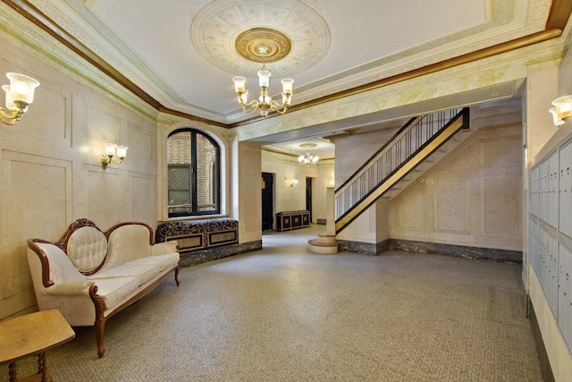 community lobby with stairway