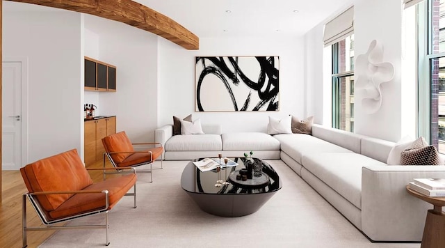 living room with wood finished floors