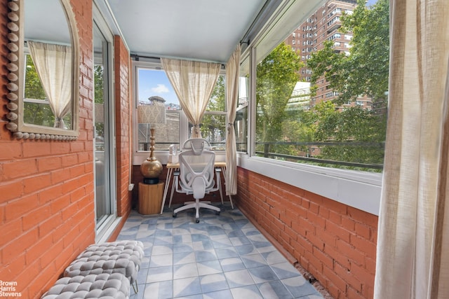 view of unfurnished sunroom