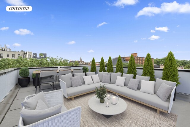 26 Goodwin Pl Unit 3F, New York City, NY 11221 - view of patio / terrace featuring an outdoor living space