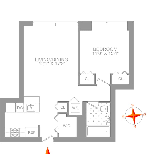 415 Main St Unit 10E, New York City, NY 10044 - floor plan / room layout