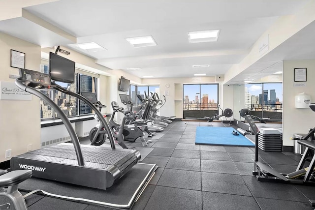 workout area featuring visible vents