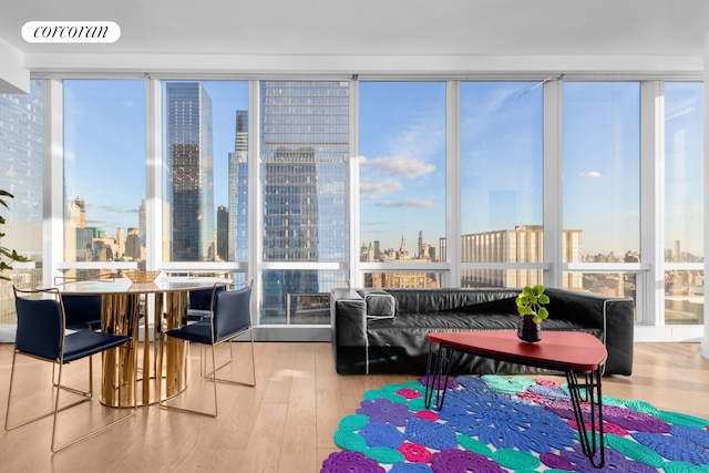 sunroom / solarium with a view of city and plenty of natural light