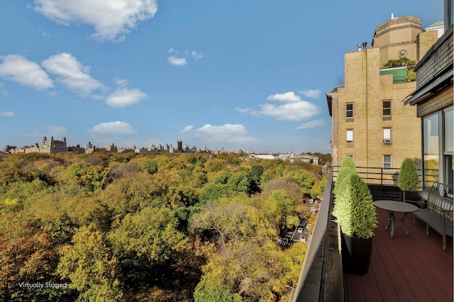 balcony with a city view