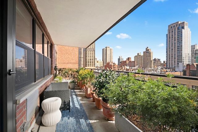 balcony with a view of city