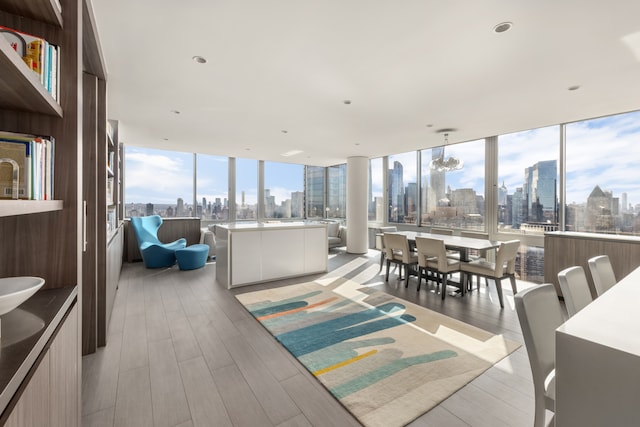 sunroom with a view of city