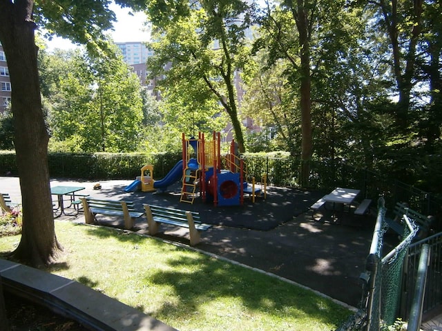 community playground with fence