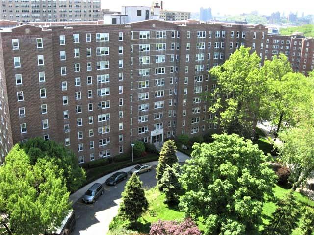 view of building exterior with a city view