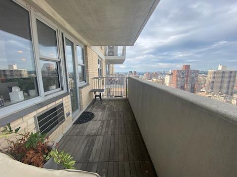 balcony with a city view