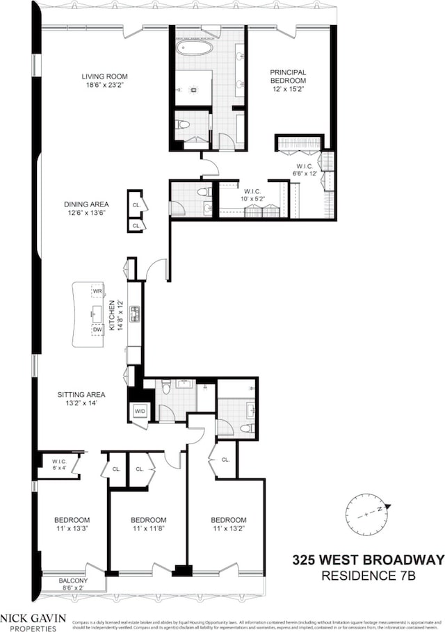 325 W Broadway Unit 7B, New York City, NY 10013 - view of room layout