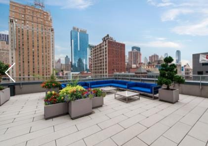 247 W 46th St Unit 1105, New York City, NY 10036 - view of patio / terrace with a skyline view
