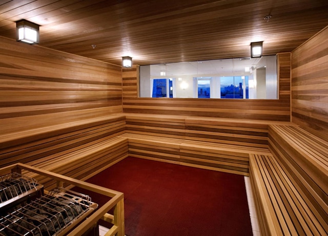 view of sauna