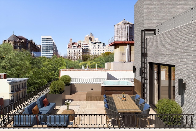 303 W 113th St Ph, Ph, New York City, NY 10026 - view of patio with a balcony and a view of city