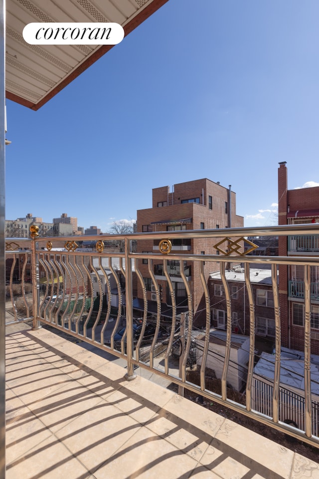 balcony with a view of city