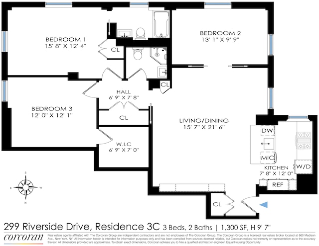 299 Riverside Dr Unit 3C, New York City, NY 10025 - room layout