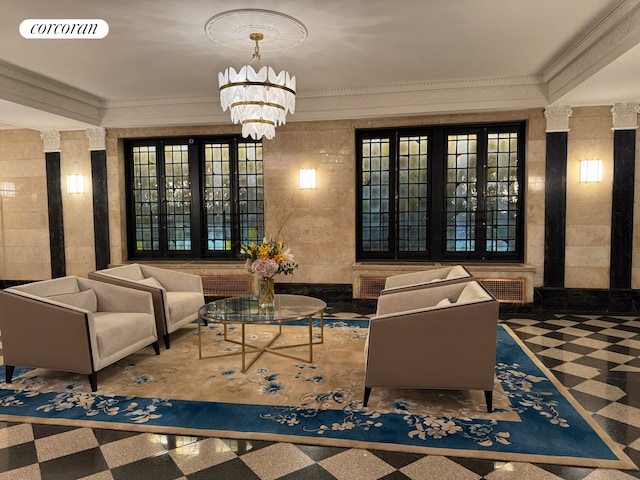 600 W 111th St Unit 10D, New York City, NY 10025 - building lobby with crown molding