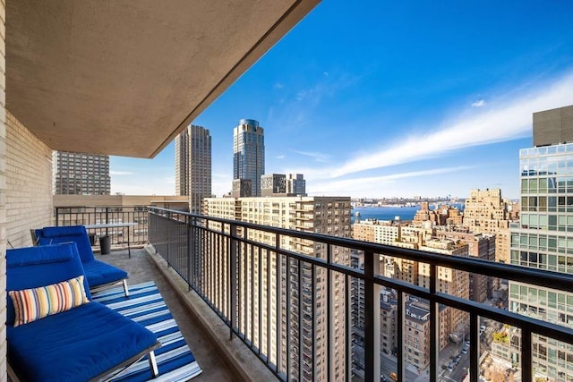 balcony featuring a view of city