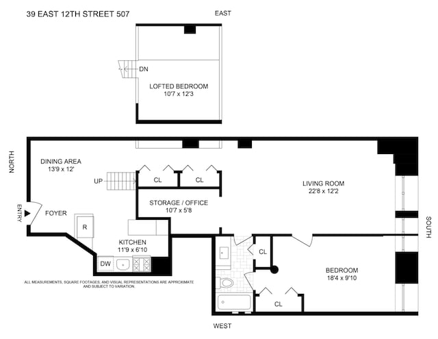 39 E 12th St Unit 507, New York City, NY 10003 - home floor plan