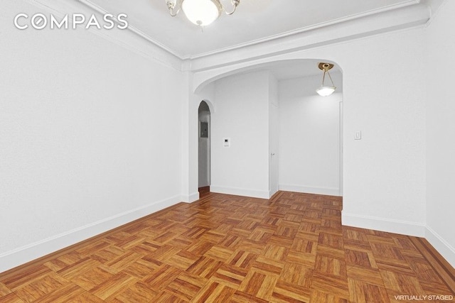 544 W 157th St Unit 1, New York City, NY 10032 - unfurnished room featuring arched walkways and baseboards
