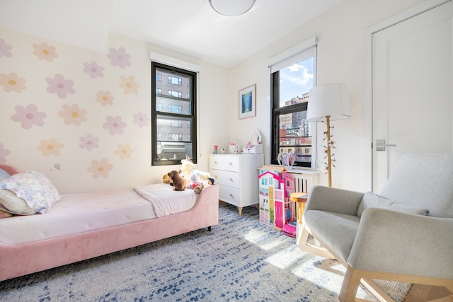 bedroom featuring cooling unit