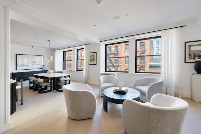 10 Jay St Unit 4, New York City, NY 10013 - living room featuring light wood finished floors, healthy amount of natural light, ornamental molding, and baseboards