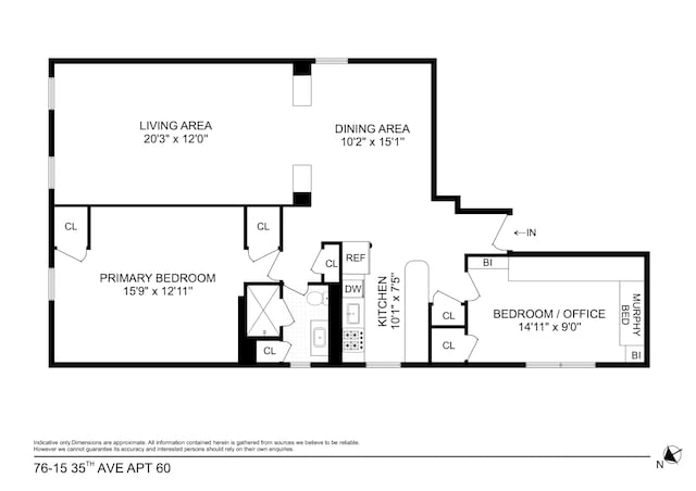76-15 35th Ave Unit 6O, New York City, NY 11372 - view of layout