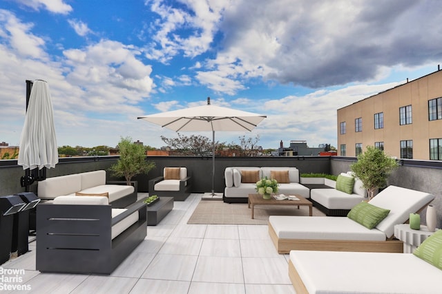 view of patio with an outdoor hangout area