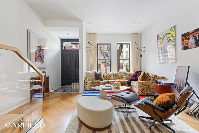 26 W 95th St, New York City, NY 10025 - living area with stairway