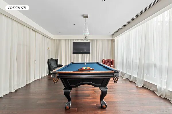 340 E 23rd St Unit Ph1B, New York City, NY 10010 - game room with wood finished floors and billiards table