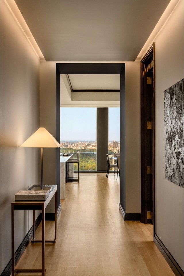 53 W 53rd St Unit 49A, New York City, NY 10019 - hallway with light wood-style floors