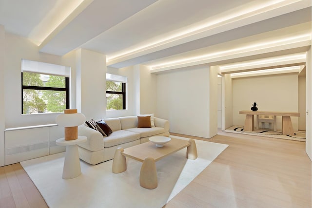 living room with wood finished floors