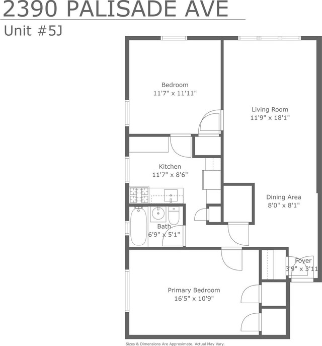 2390 Palisade Ave Unit 5-J, New York City, NY 10463 - room layout