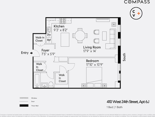 410 W 24th St Unit 6J, New York City, NY 10011 - home floor plan