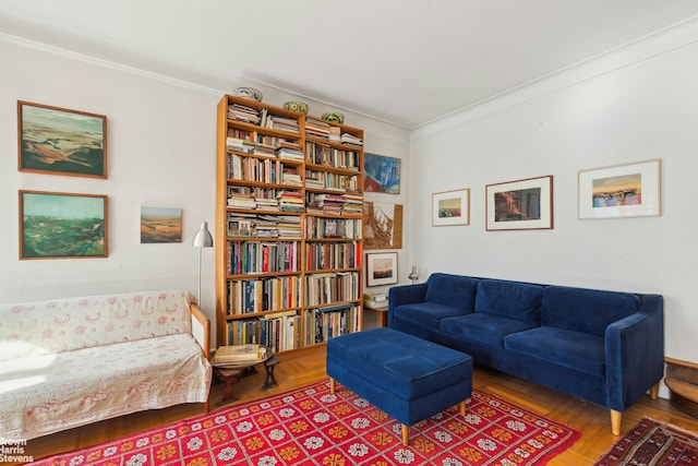 420 E 86th St Unit 4H, New York City, NY 10028 - living area with ornamental molding and wood finished floors