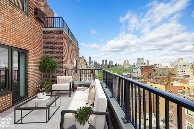 balcony with a view of city