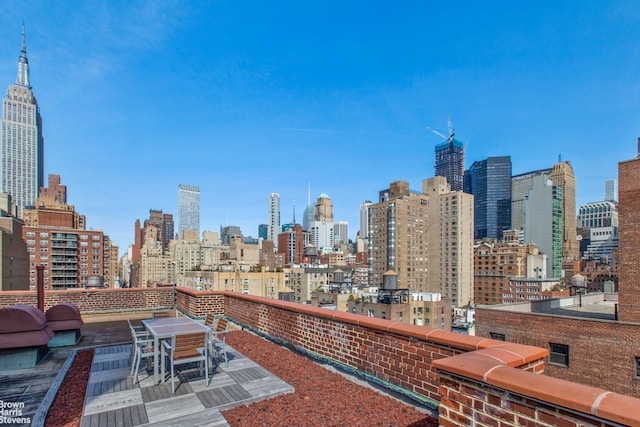 166 E 35th St Unit 10G, New York City, NY 10016 - view of patio / terrace featuring a skyline view