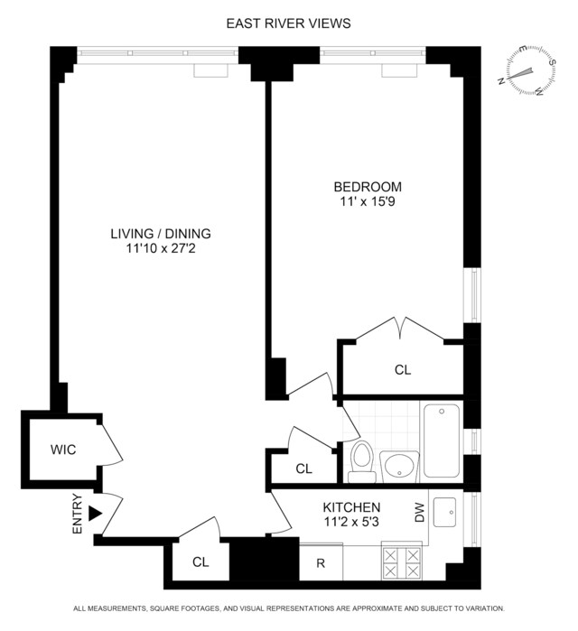 166 E 35th St Unit 10G, New York City, NY 10016 - view of room layout