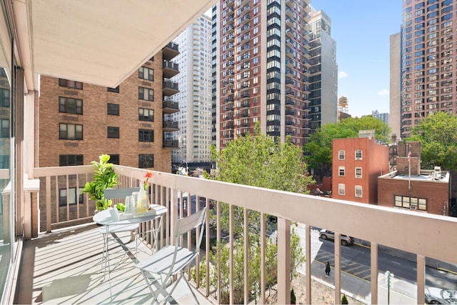 balcony with a view of city