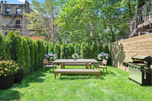 view of yard featuring fence