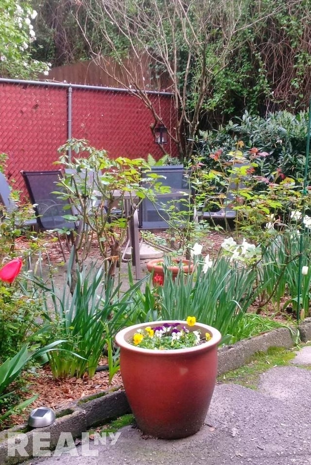 view of yard with fence