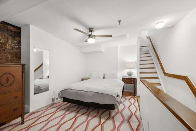 bedroom featuring ceiling fan