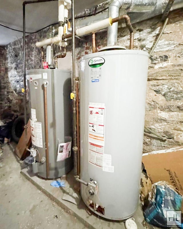 utilities featuring gas water heater